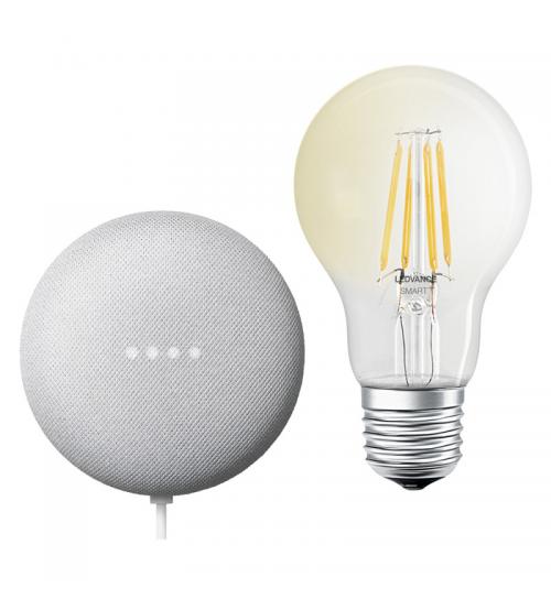 Ledvance LV542747 Google Nest Mini & Ledvance Smart+ Bluetooth E27 Filament Bulb Bundle