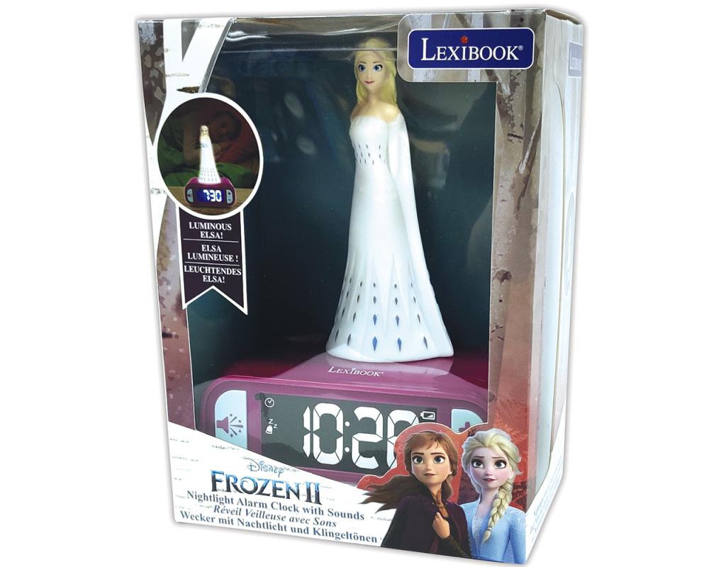 Lexibook RL800FZ Disney Frozen II Elsa Childrens Clock with Night Light
