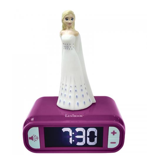 Lexibook RL800FZ Disney Frozen II Elsa Childrens Clock with Night Light