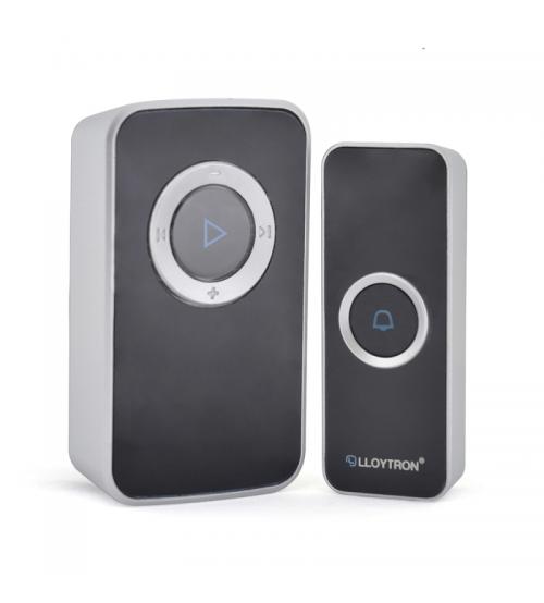 Lloytron B7032BK Melody MIP3 Lithium Rechargeable Portable Door Chime Kit - Black