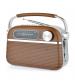 Lloytron N6403WD Vintage Rechargeable Bluetooth AM/FM Radio - Wood Effect