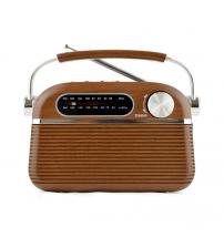 Lloytron N6403WD Vintage Rechargeable Bluetooth AM/FM Radio - Wood Effect
