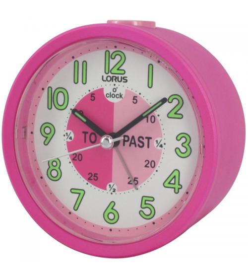 Lorus LHE034P Time Teacher Beep Alarm Clock - Pink