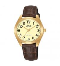 Lorus RG242TX5 Ladies Easy Reader Gold Case Brown Leather Strap Watch