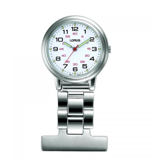 Lorus RG251CX9 Nurses Fob Watch - Silver with White Dial
