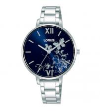 Lorus RG299SX9 Ladies Stainless Steel Bracelet Watch with Blue Patterned Dial