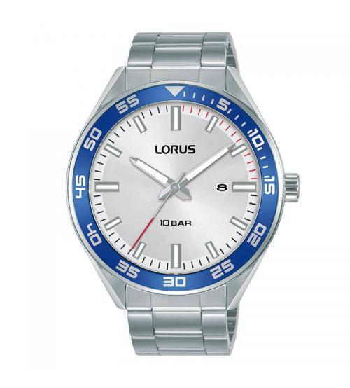 Lorus RH939NX9 Mens Sports Watch with Stainless Steel Braclet & White Sunray Dial