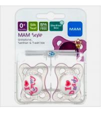 Mam SR3402 Style 0+ Soother Pink ( I love Daddy / Made with Love)