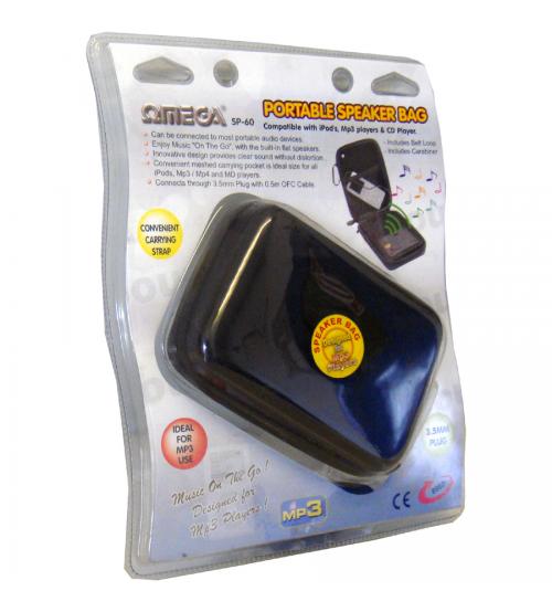 Omega 08960 SP-60 Portable Speakers Bag for iPod Mp3 Mp4 CD Player