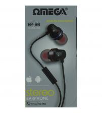 Omega 10066 EP-66 In Ear Stereo Headphones with Microphone for Mp3 or Smartphone