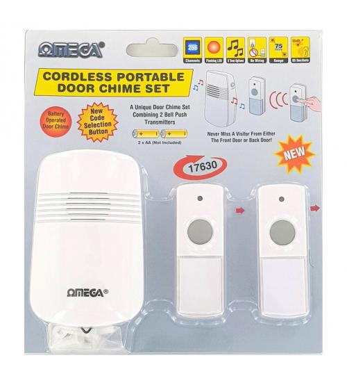 Omega 17630 Cordless Portable Wireless Door Chime