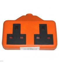 Omega 21086-O Rubber Two Gang High Visibility Loose 13A Mains Power Socket