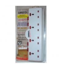 Omega 21127 4 Gang Independent Switched Adaptor with Surge Protection White