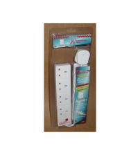 Omega 21274N 4 Way 2 Metres Surge Protected Extension Lead