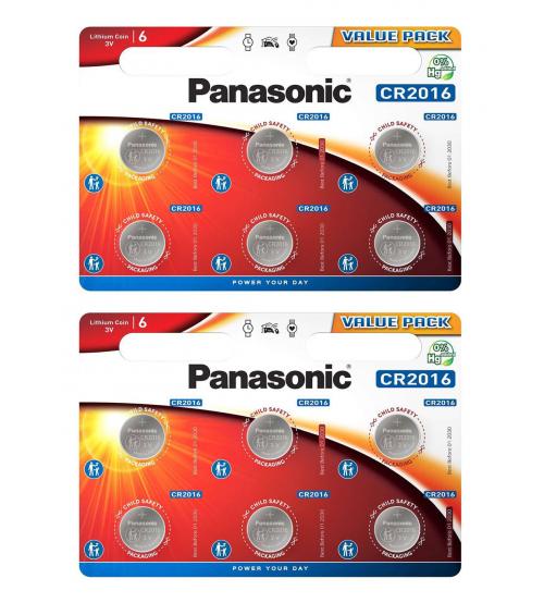 Panasonic CR2016 Specialist Lithium Coins Batteries Pack of 12