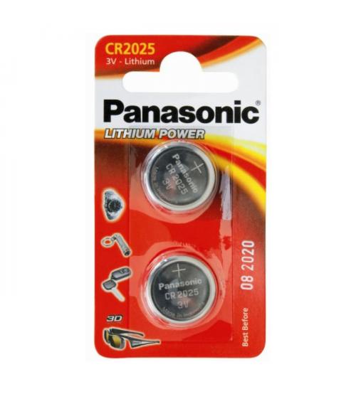Panasonic CR2025-C2 Power Lithium 3V Coin Cell 1 Card of 2 Cell