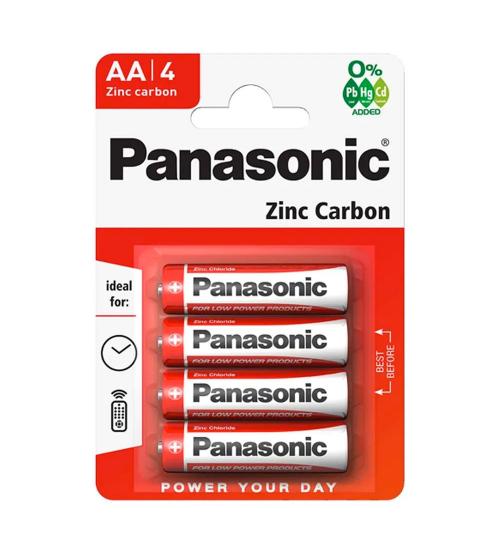 Panasonic S4016 AA Zinc Carbon Batteries - Pack of 4