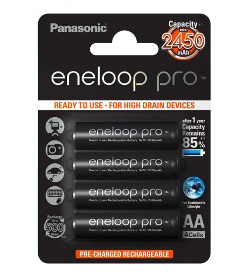 Panasonic Eneloop Pro S8007 2450mAh AA Rechargeable Batteries Carded 4