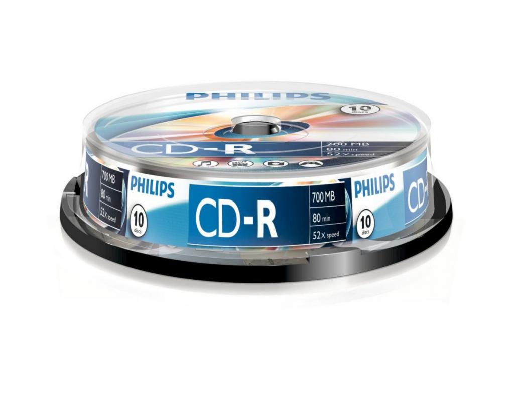 Philips PHICDR8010CB CD-R 80Min 700MB 52x (Spindel of 10)