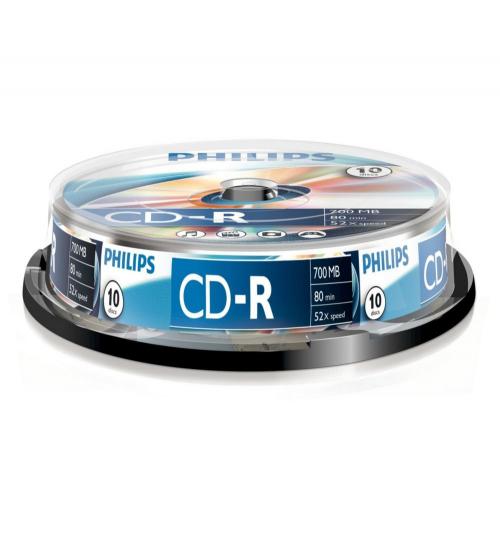 Philips PHICDR8010CB CD-R 80Min 700MB 52x (Spindel of 10)