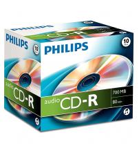 Philips PHICDR8010JCAUDIO CD-R 80Min (Audio Jewel Case Pack of 10)