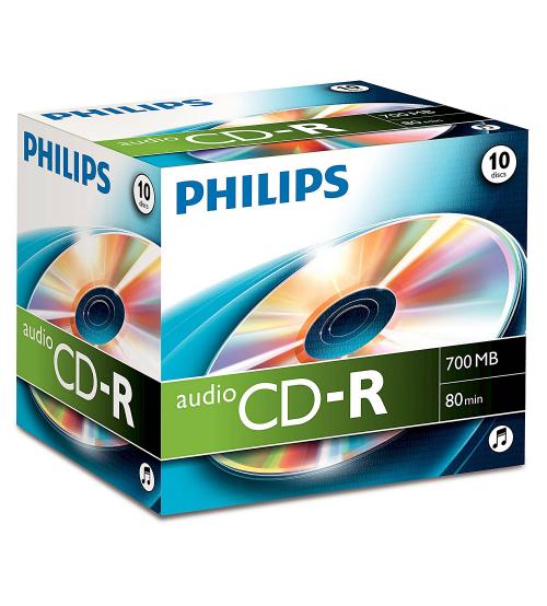 Philips PHICDR8010JCAUDIO CD-R 80Min (Audio Jewel Case Pack of 10)
