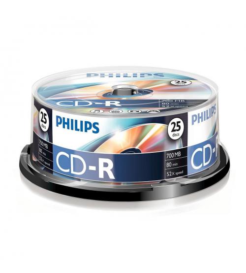 Philips PHICDR8025CB CD-R 80Min 700MB 52x (Spindel of 25)