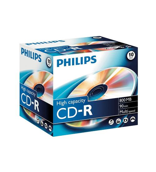 Philips PHICDR9010JC CD-R 90Min 800MB 40x (Jewel Case Pack of 10)