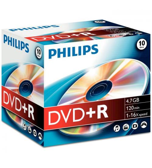 Philips PHIDVDPR10JC DVD+R 4.7GB 16x (Jewel Case Pack of 10)