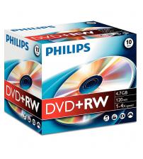 Philips PHIDVDPRW10JC DVD+RW 4.7GB 4x (Jewel Case Pack of 10)