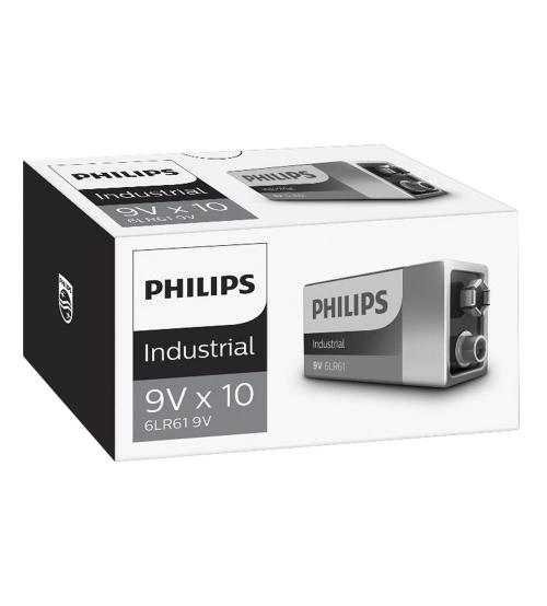 Philips S12939 PP3 9V Industrial Alkaline Batteries (Pack of 10)