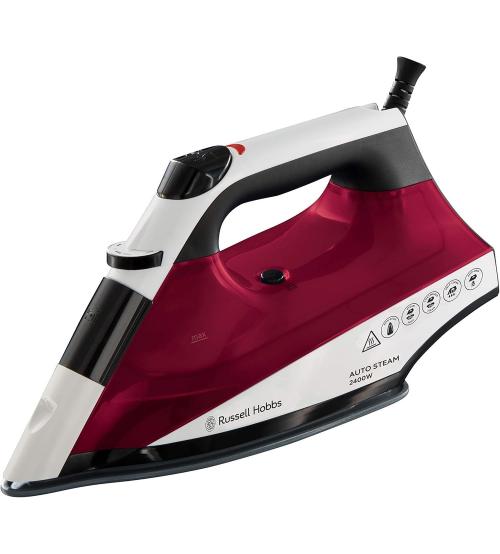 Russell Hobbs 22520 2400W Auto Steam Pro Non Stick Steam Iron - Red/White