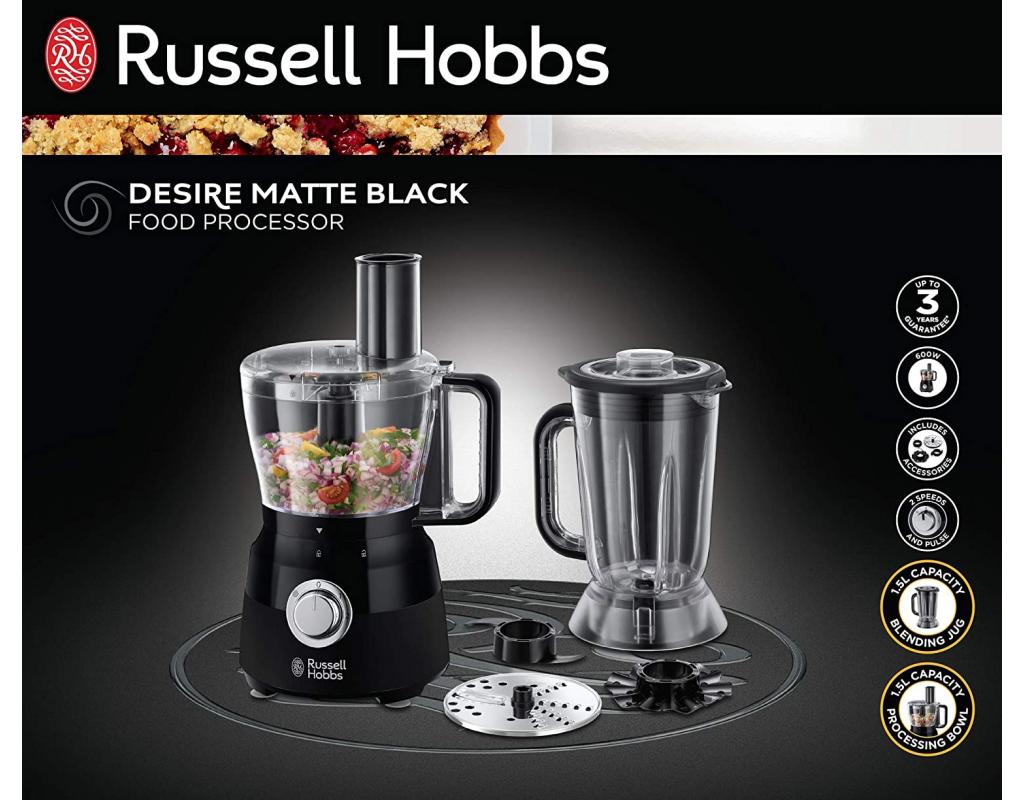 Russell Hobbs 24732 600W Desire Food Processor - Matte Black