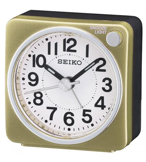 Seiko QHE118G Bedside Alarm Clock - Gold