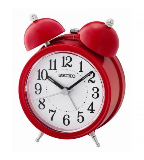 Seiko QHK035R Bell Alarm Clock with Light and Snooze - Red