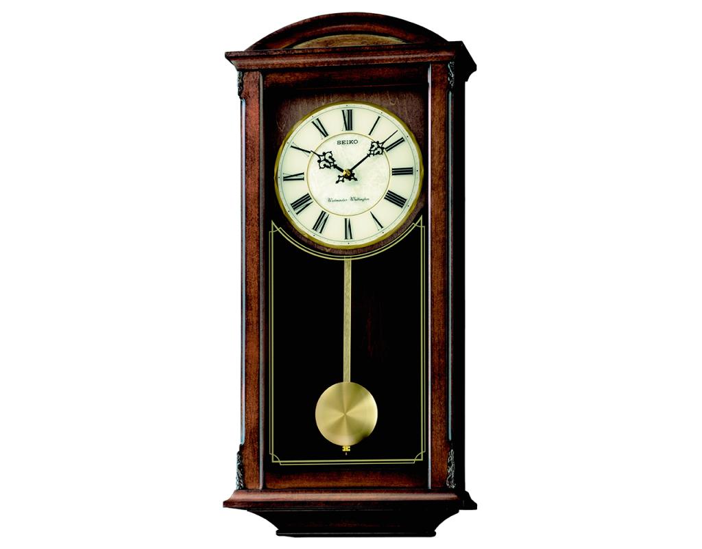 Seiko QXH030B Westminster/Whittington Dual Chime Wall Clock with Pendulam