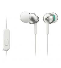 Sony MDR-EX110APW EX Series Earbud Headphones with Smartphone Control and Mic - White
