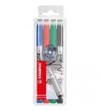 Stabilo 156/4 Write-4-all Permanent Marker Pen Fine - Blue, Red, Green, Black