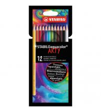 Stabilo 1612/1-20 Arty Aquarellable Colouring Pencil 12pk - Aquacolor Assorted Colours