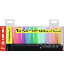 Stabilo 7015-01-5 Original Highlighter - 9 Fluorescent Colours + 6 Pastel Colours