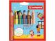 Stabilo 8806-2 Multi-Talented Pencil Woody 3 in 1 6pk Assorted Colours with Sharpener