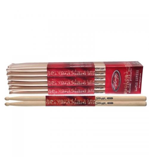 Stagg SM5A Pair of Maple Drum Sticks - Wood Tip 5A