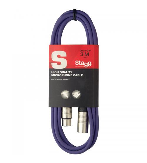 Stagg SMC3CPP High Quality Microphone Cable XLR Plug 3m - Purple