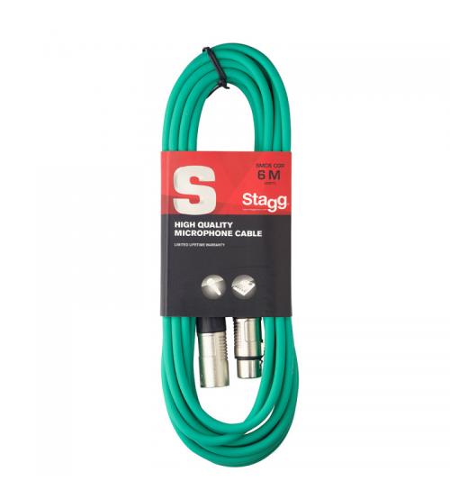 Stagg SMC6CGR High Quality Microphone Cable XLR-XLR Plug 6m - Green