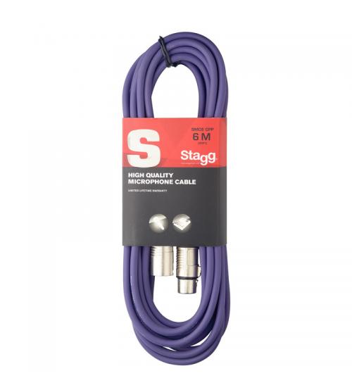 Stagg SMC6CPP High Quality Microphone Cable XLR-XLR Plug 6m - Purple