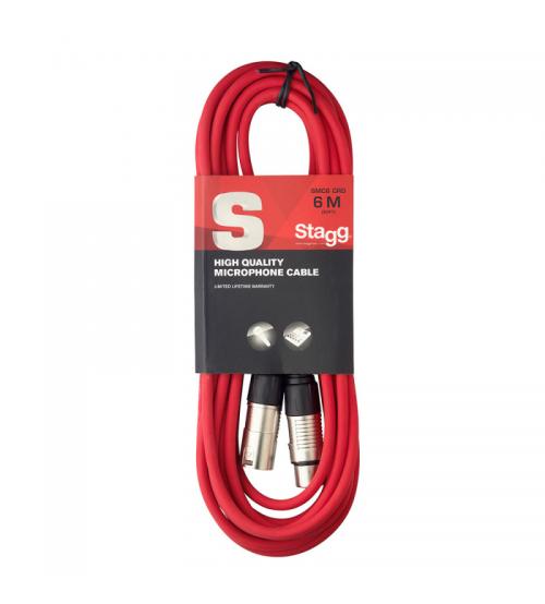 Stagg SMC6CRD High Quality Microphone Cable XLR-XLR Plug 6m - Red
