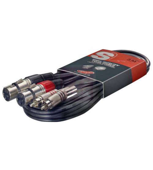 Stagg STC3CMXF 3m RCA Male to XLR Female Twin Cable