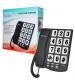 TEL UK 18041 Big Buttons New Yorker Corded Telephone Set - Black