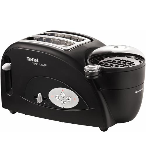 Tefal TT552842 1200W 2 Slice Toaster & Bean Maker - Black