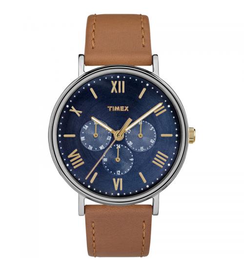 Timex TW2R29100 Mens South View Multifunction Watch with Leather Strap